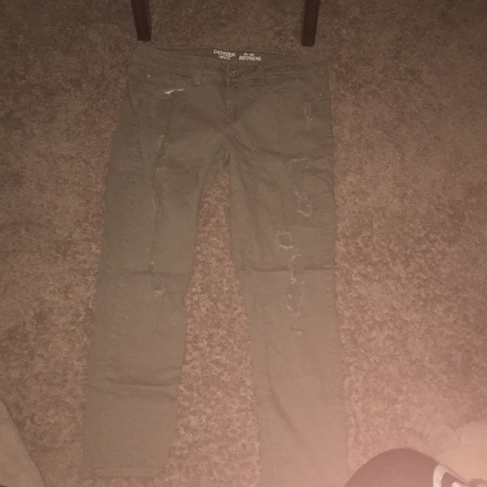 Green ripped jeans